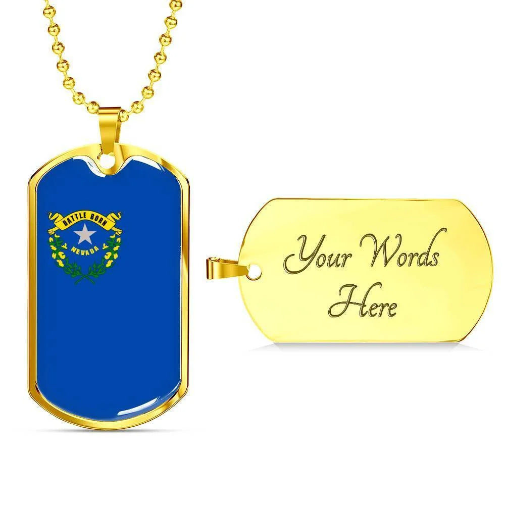 Stainless Steel or 18k Gold Dog Tag Necklace K52492