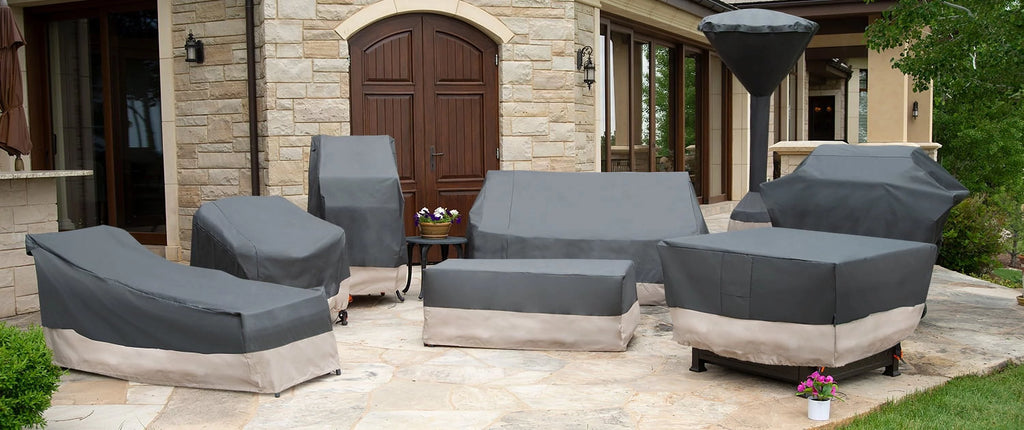 Square Fire Pit Table Cover, 42"L x 42"W x 22"H, Gray Q5921