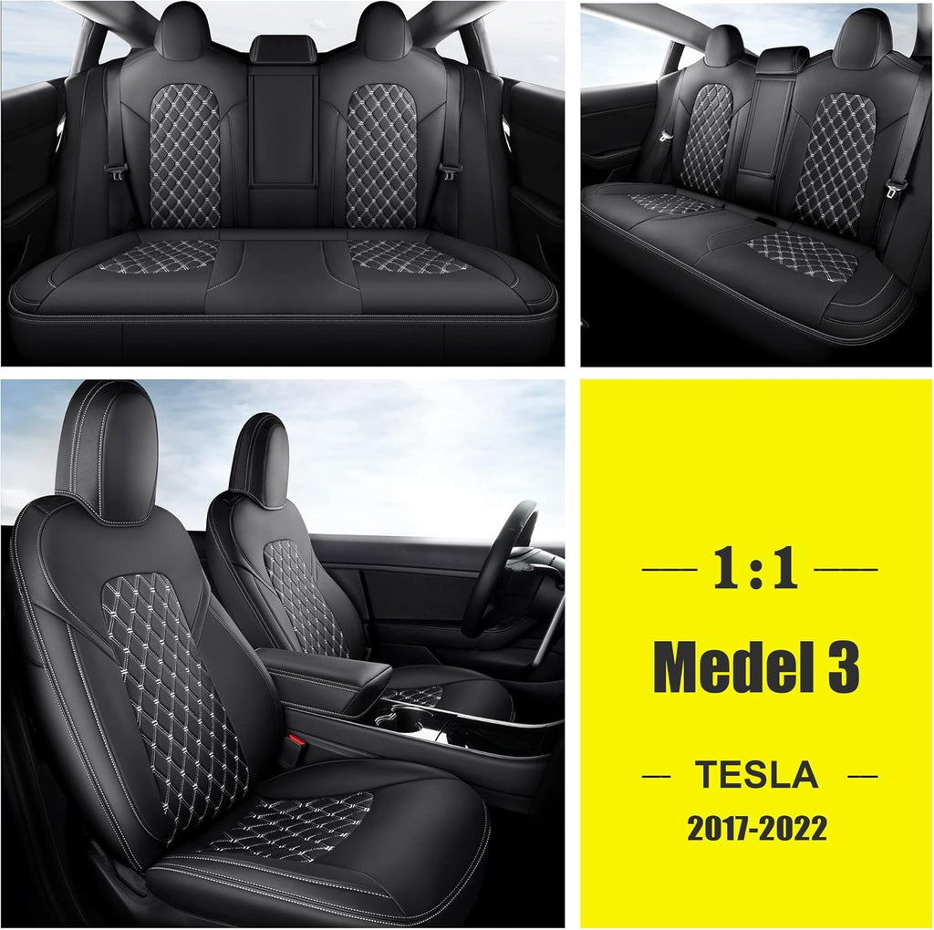Pu Leather Car Seat Covers Full Set Black I657