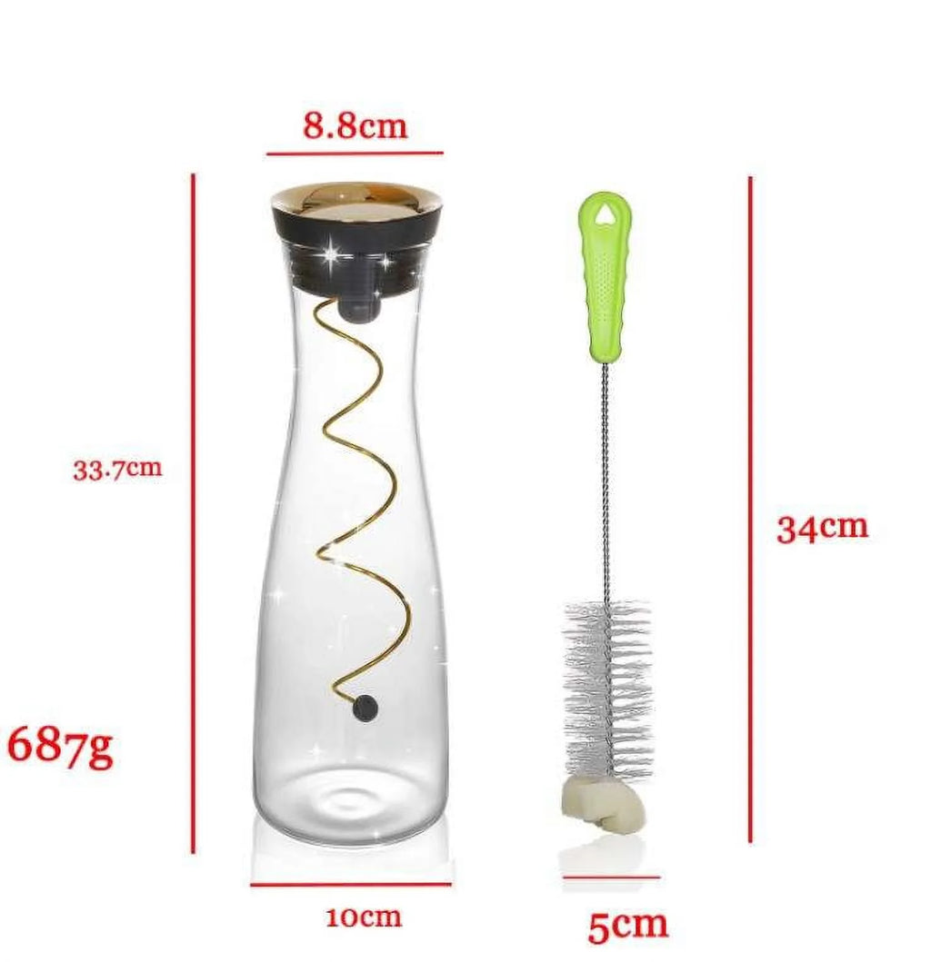 50 oz Glass Pitcher with Stainless Steel Lid and Brush T137664
