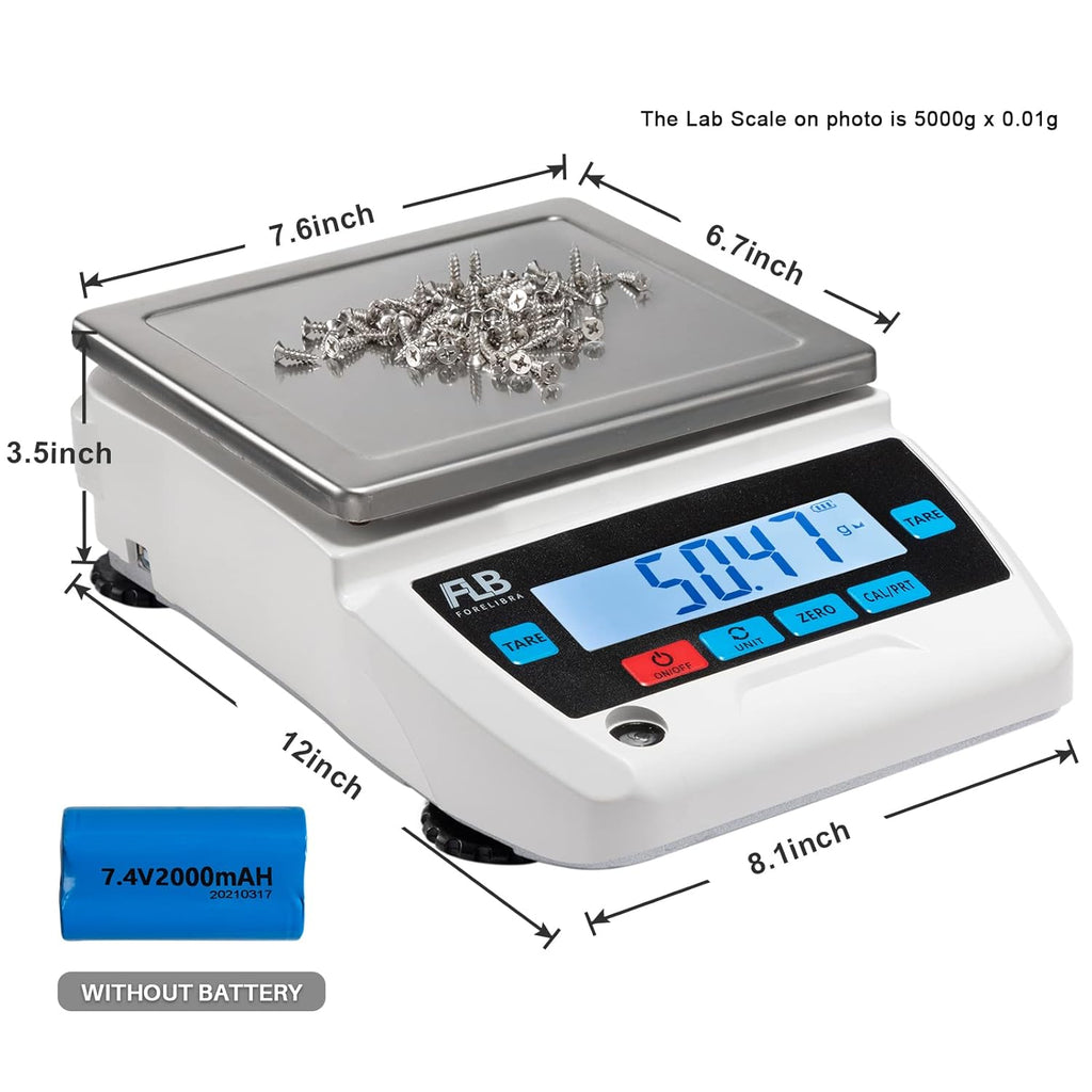 Lab Scale 5kg Precision Electronic Balance, 0.1g Readability N6118