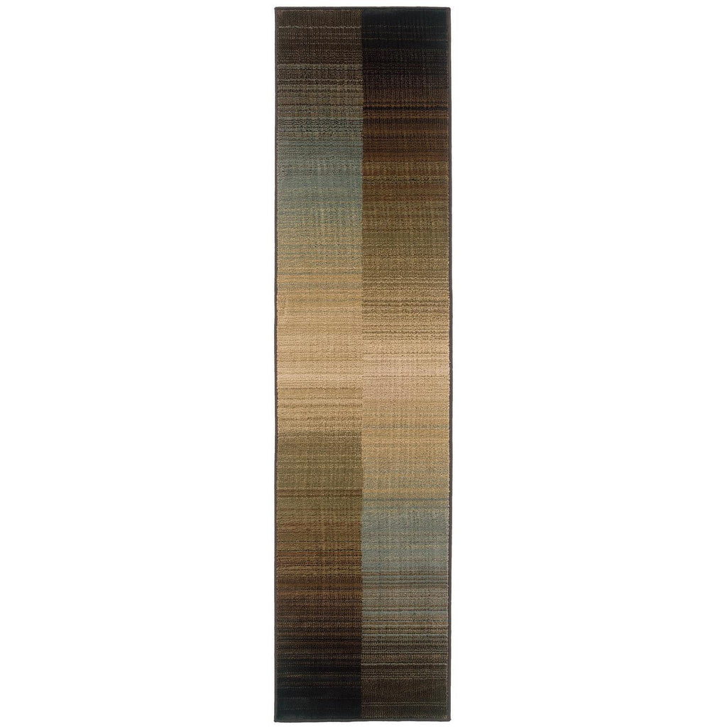 Blue Striped Area Rug G435