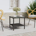 Black Poly Rattan and Tempered Glass Side Table P5166