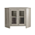 Dark Taupe Corner TV Stand with Glass Doors C4813