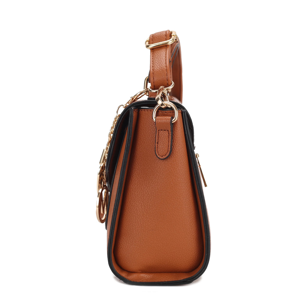 Croco Embossed Vegan Leather Shoulder Bag B74073