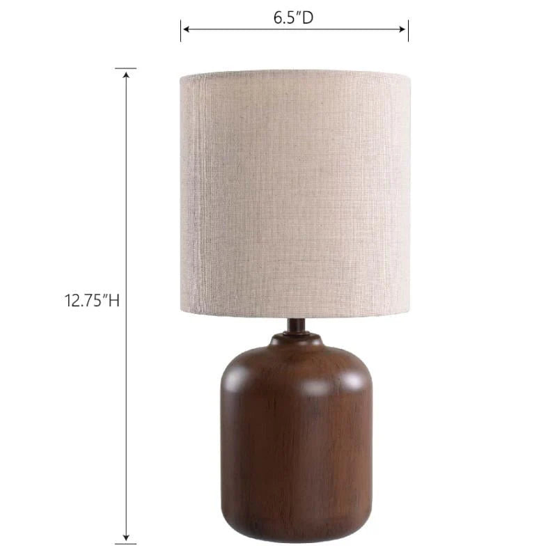 Mini Faux Wood Table Lamp with Shade S24652