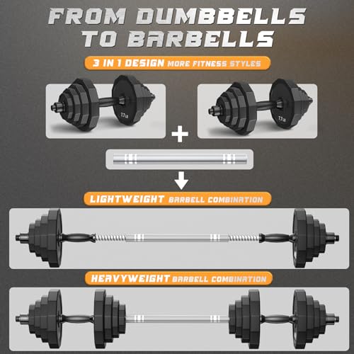 Adjustable Dumbbell Set with Solid Steel and Connector Q72949