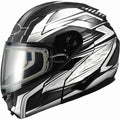 Matte Black White Modular Snow Helmet V825