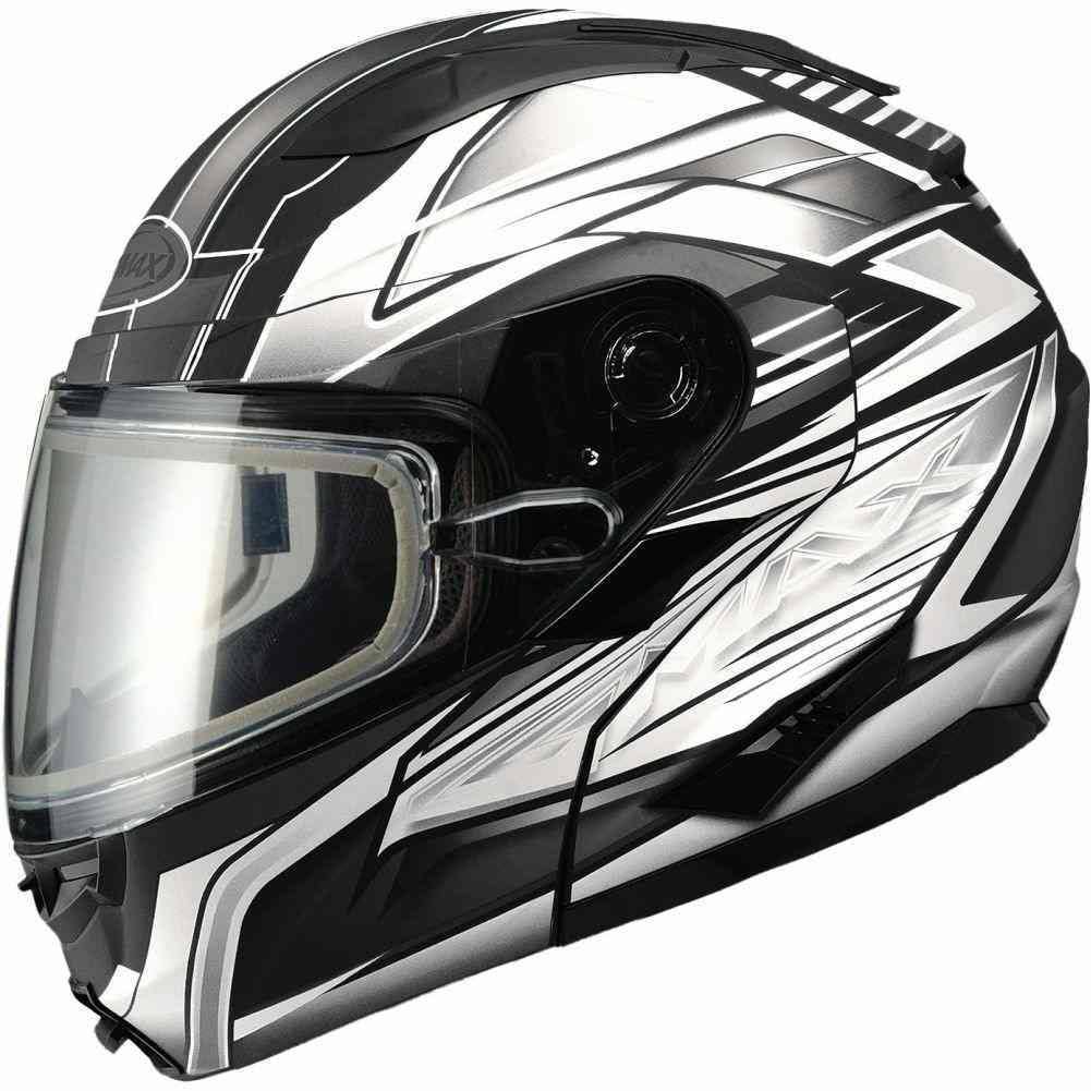 Matte Black White Modular Snow Helmet V825