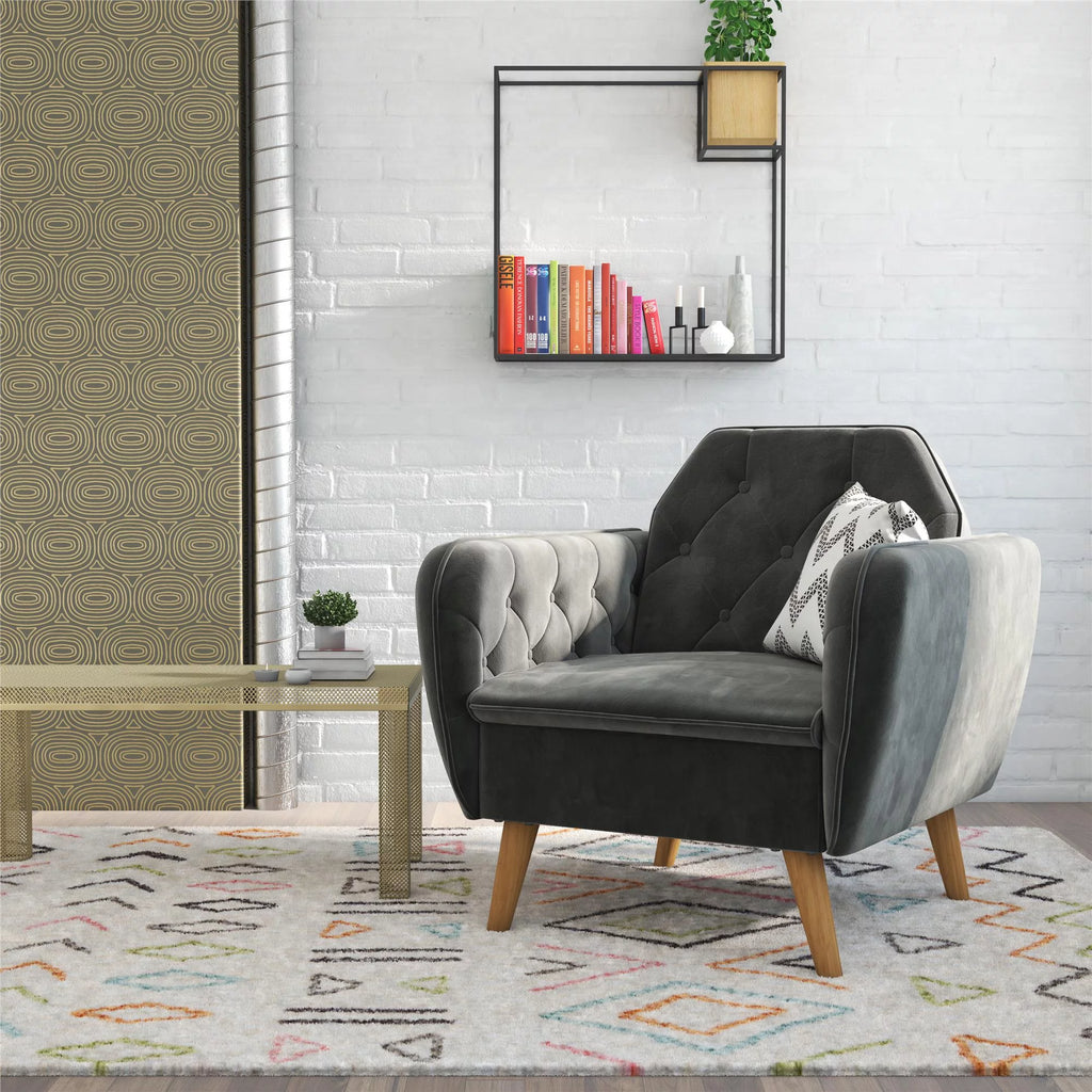 Gray Velvet Accent Chair J532406