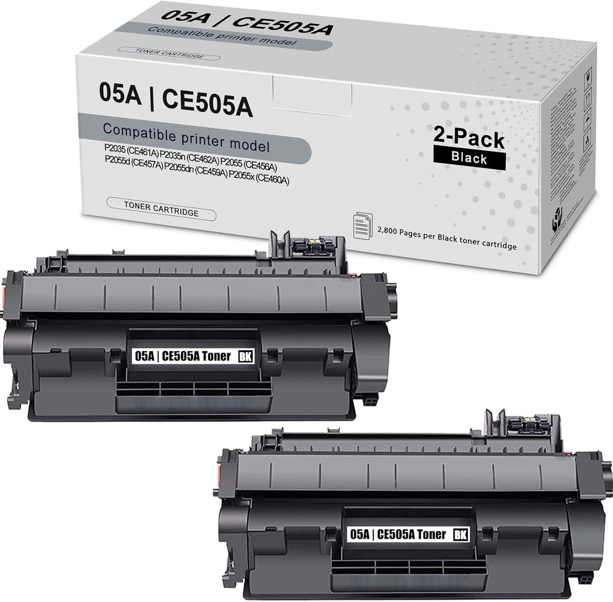 2 Pack Black Toner Cartridge H55055