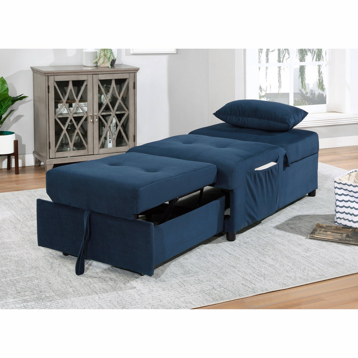 Grey Upholstered Futon Chair G6023