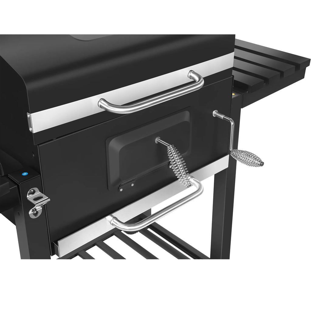 24-inch Charcoal BBQ Grill with 2 Folding Side Shelves X41286