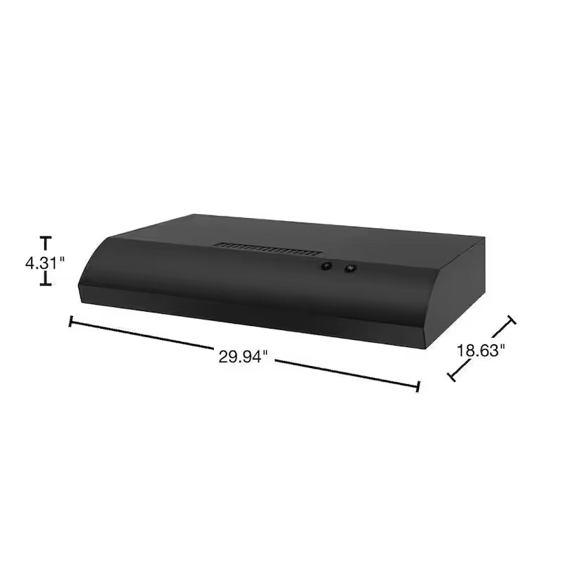 Black Under Cabinet Range Hood B6374