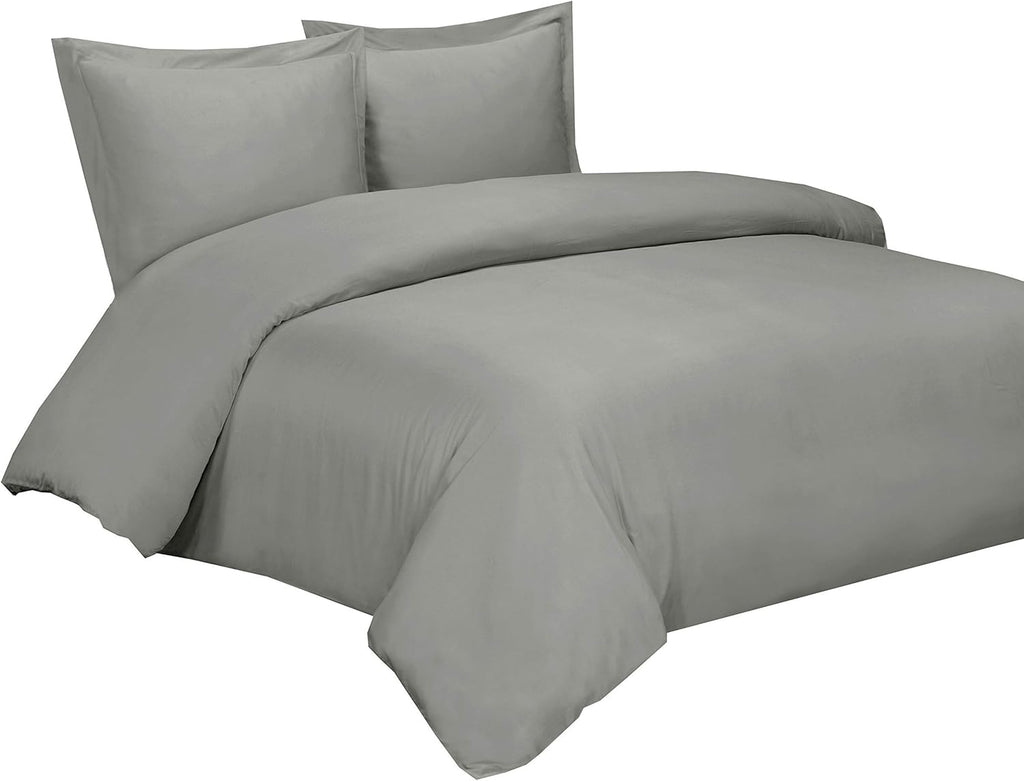 Bamboo Viscose Duvet Cover Set with Corner Ties, King / Cal King Size White H897626