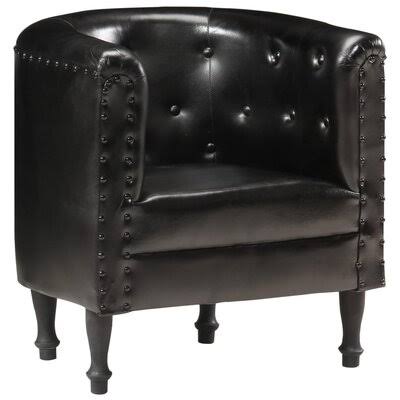 Genuine Leather Barrel Chair W6700