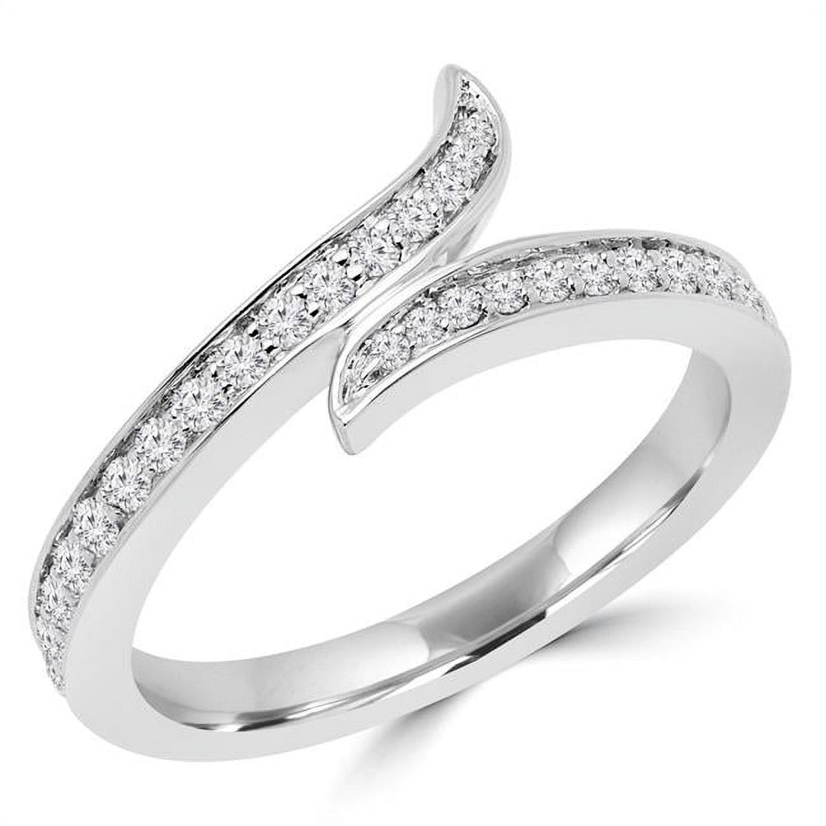 0.33 CTW Round Diamond Semi-Eternity Wedding Band Ring in 14K White Gold E9407