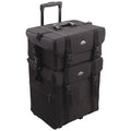 26.5 inch Nylon Soft-Sided Rolling Makeup Case with Drawers and Brush Holder in Black M666483