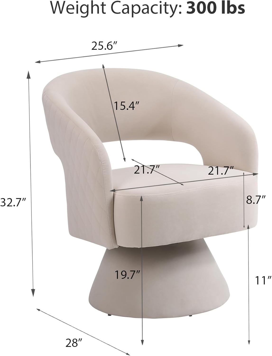 Beige Velvet Swivel Barrel Chair Set of 2 M912