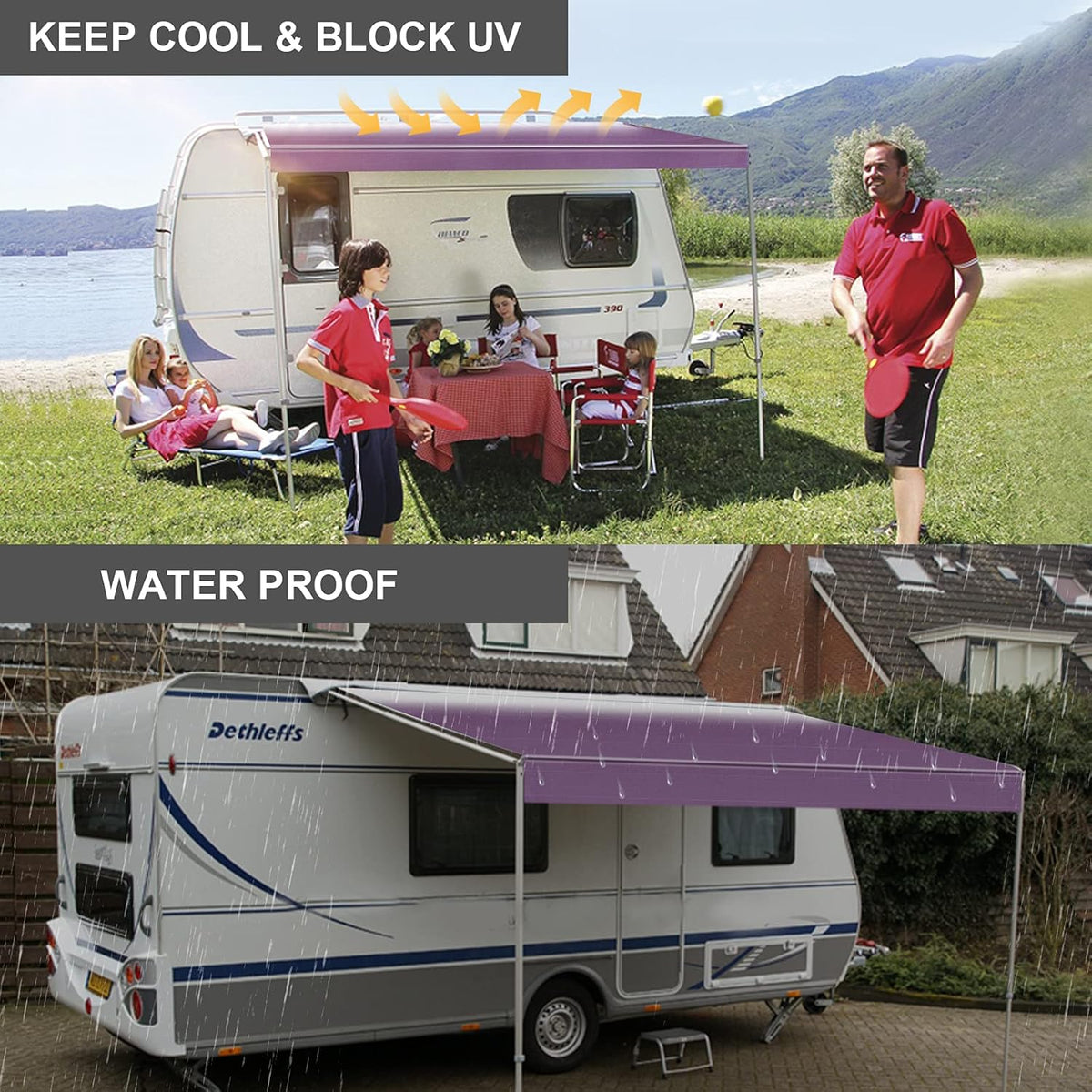 Waterproof Vinyl RV Awning Fabric Replacement 20' Y933