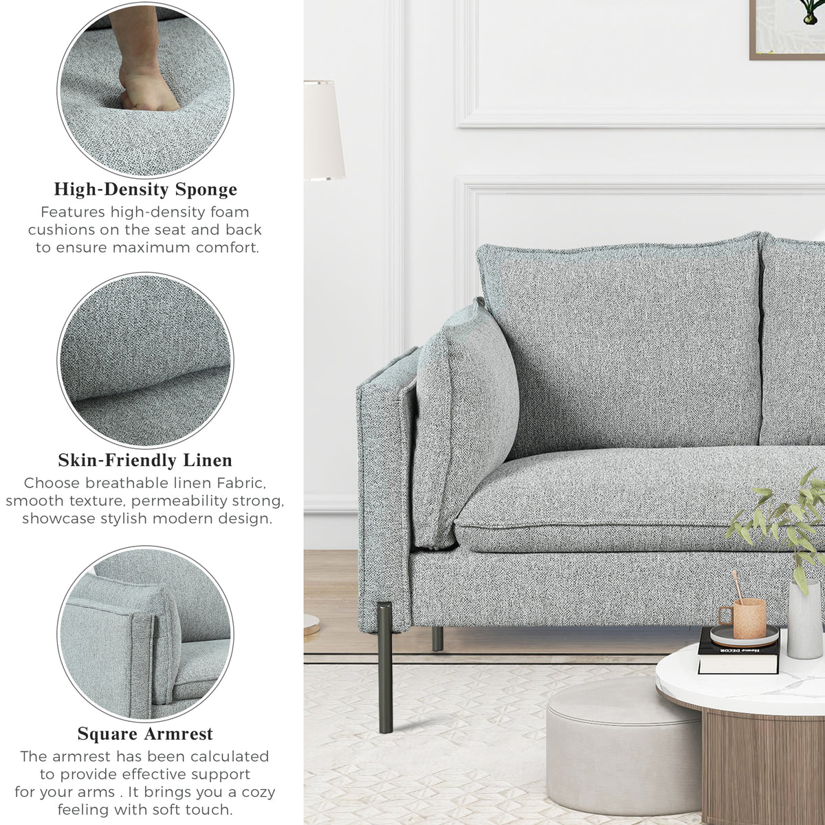 Linen Fabric Loveseat Couch M879