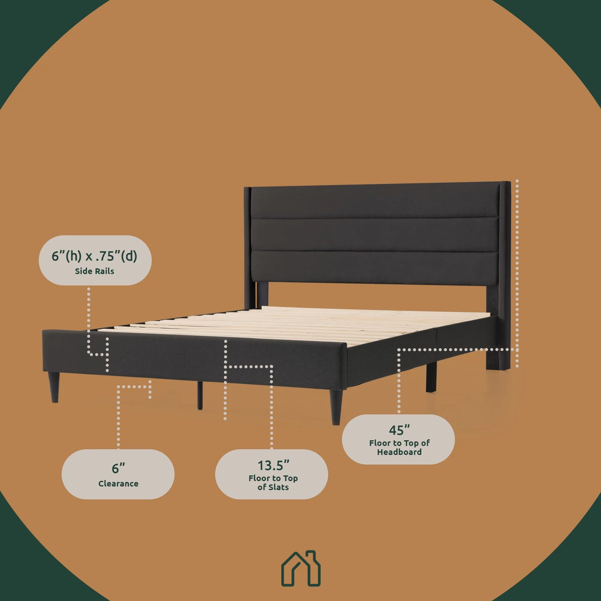 Blue Queen Upholstered Platform Bed Z64602