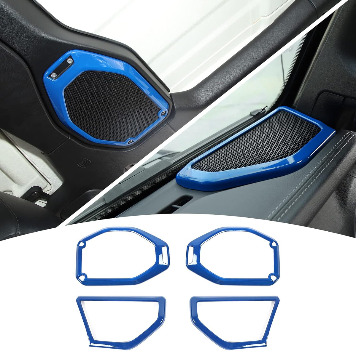4PCS Car Roof Speaker & A Pillar Speaker Cover Trim Interior Accessories (Pink) U742965