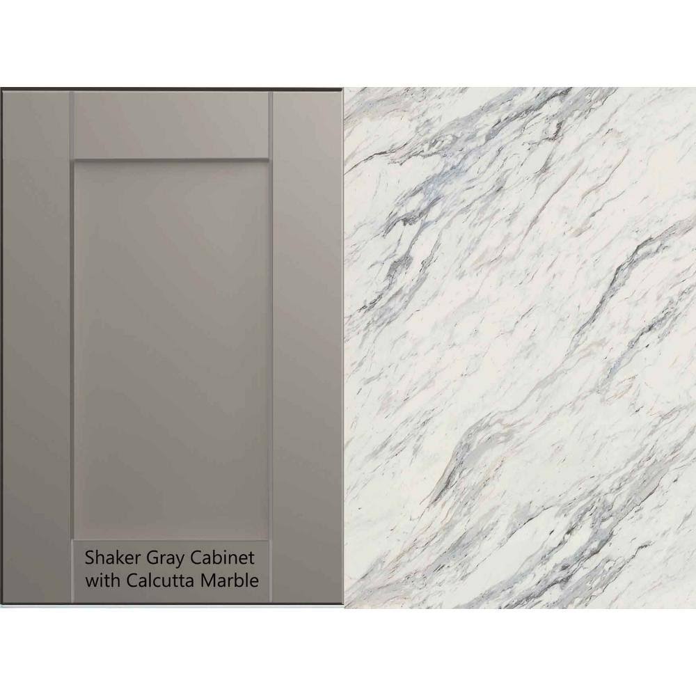 8 ft. Laminate Countertop Kit in Calcutta Marble with Valencia Edge L52565