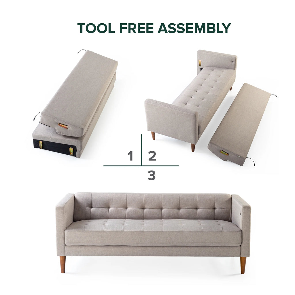 Fabric Sofa Couch with USB Ports N735775