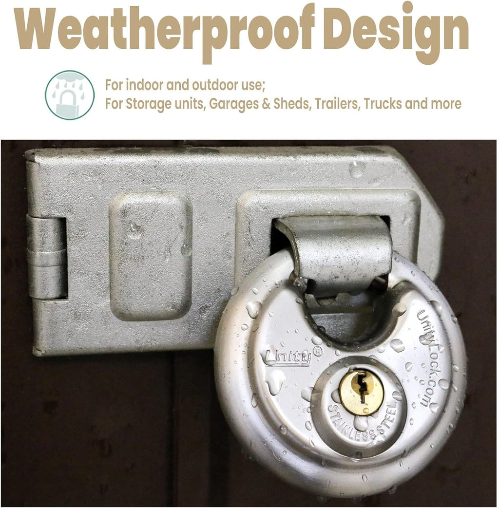 Stainless Steel Disc Padlock, Same Key Open, 2-3/4" (70mm), 12 V2242