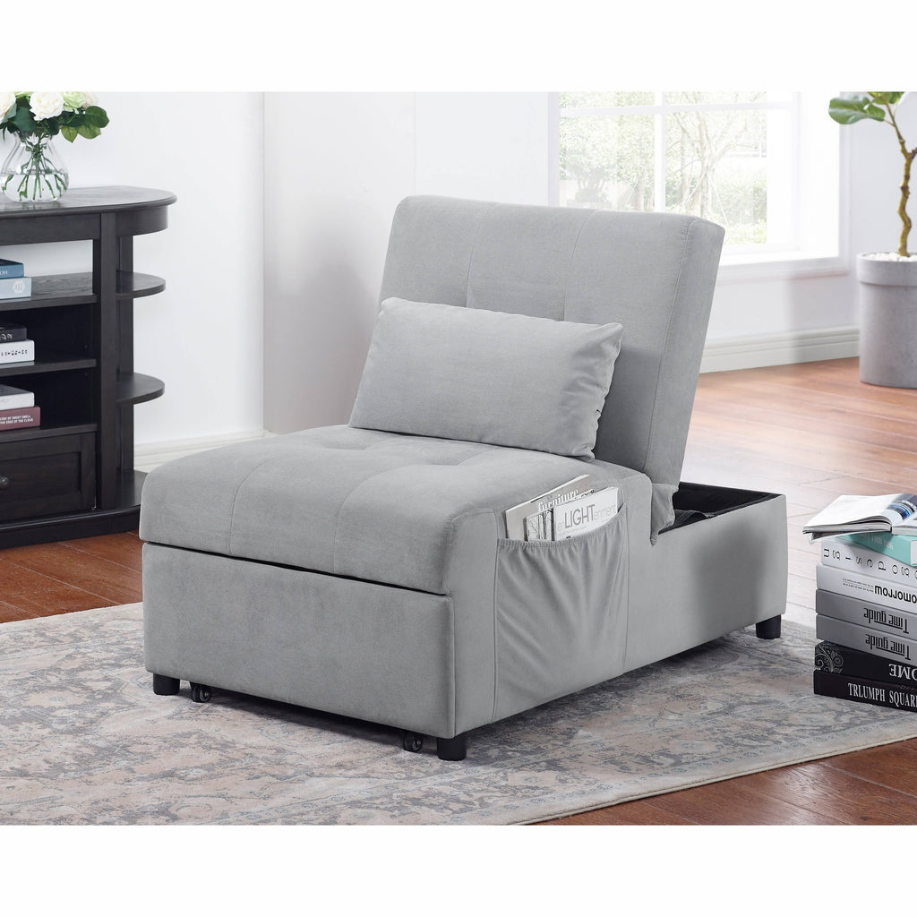 Grey Upholstered Futon Chair G6023