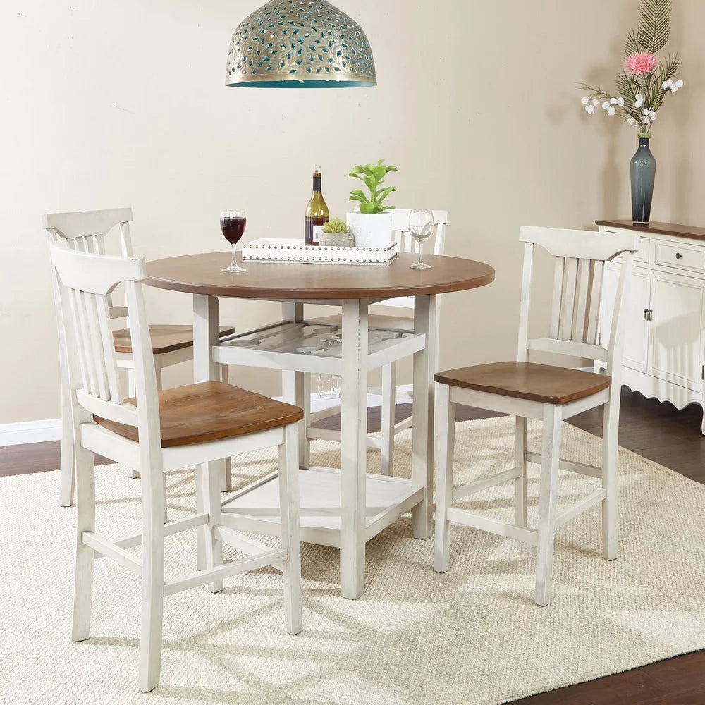 5pc Table Chairs Set Slate Gray Wood Stain Finish Z4636
