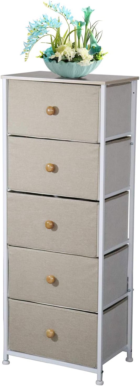 5 Drawer Vertical Fabric Storage Dresser N274