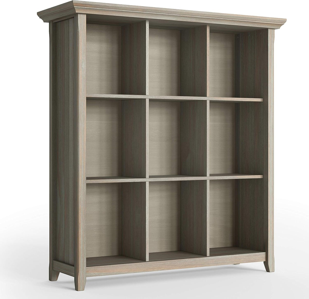 Black Solid Wood 9 Cube Bookcase with 9 Shelves L7853