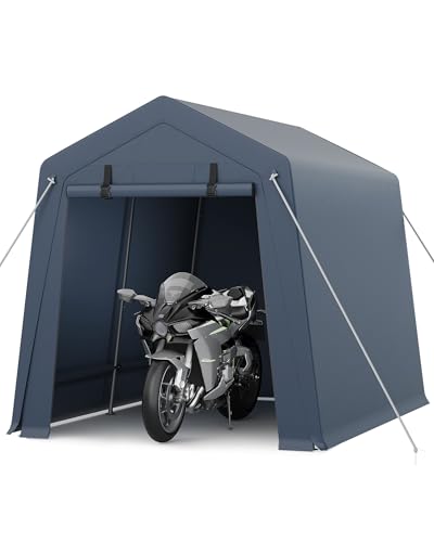 7x10 FT Portable Outdoor Storage Shed with 2 Roll-Up Zipper Doors Y142078