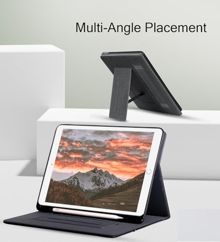 Black Protective Folio Stand Cover for iPad 10.2 Inch 9th/8th/7th Generation and iPad 10.5 Inch Air/Pro 3rd K226