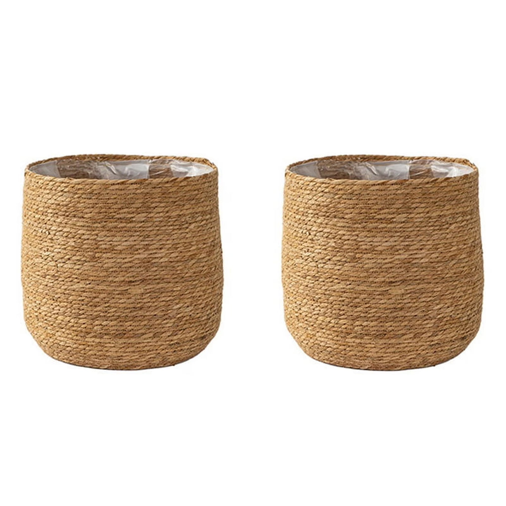 Seagrass Flower Pot - Woven Decorative Basket with Film Insert X4115