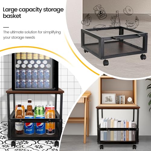 Retro Mini Fridge Stand with Wheels X290