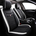 5 Seats Custom Fit Leather Seat Covers (Black White) Y503754