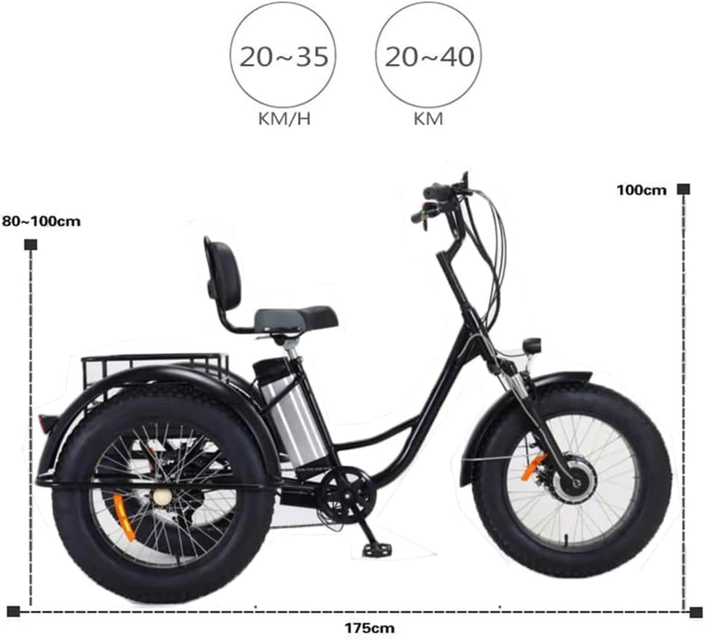 48V12AH Battery Electric Tricycle with Storage Basket Q27698