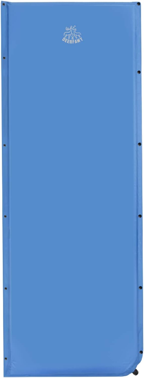 25 Inch Self Inflating Sleeping Foam Pad Camping Mat 4 R-Value Blue 1 Pack I597864