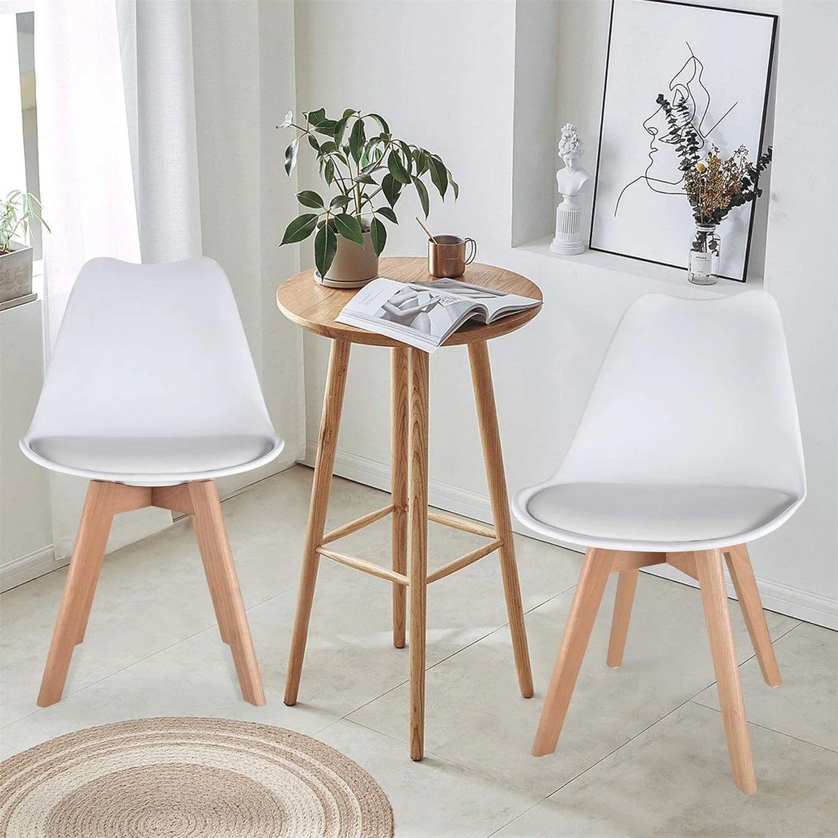 White Set of 4 Dining Chairs L59343