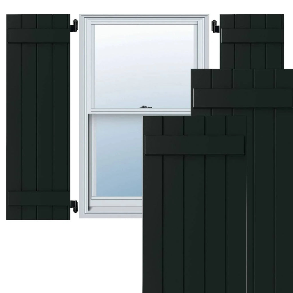 Black Composite Board-n-Batten Shutters C607