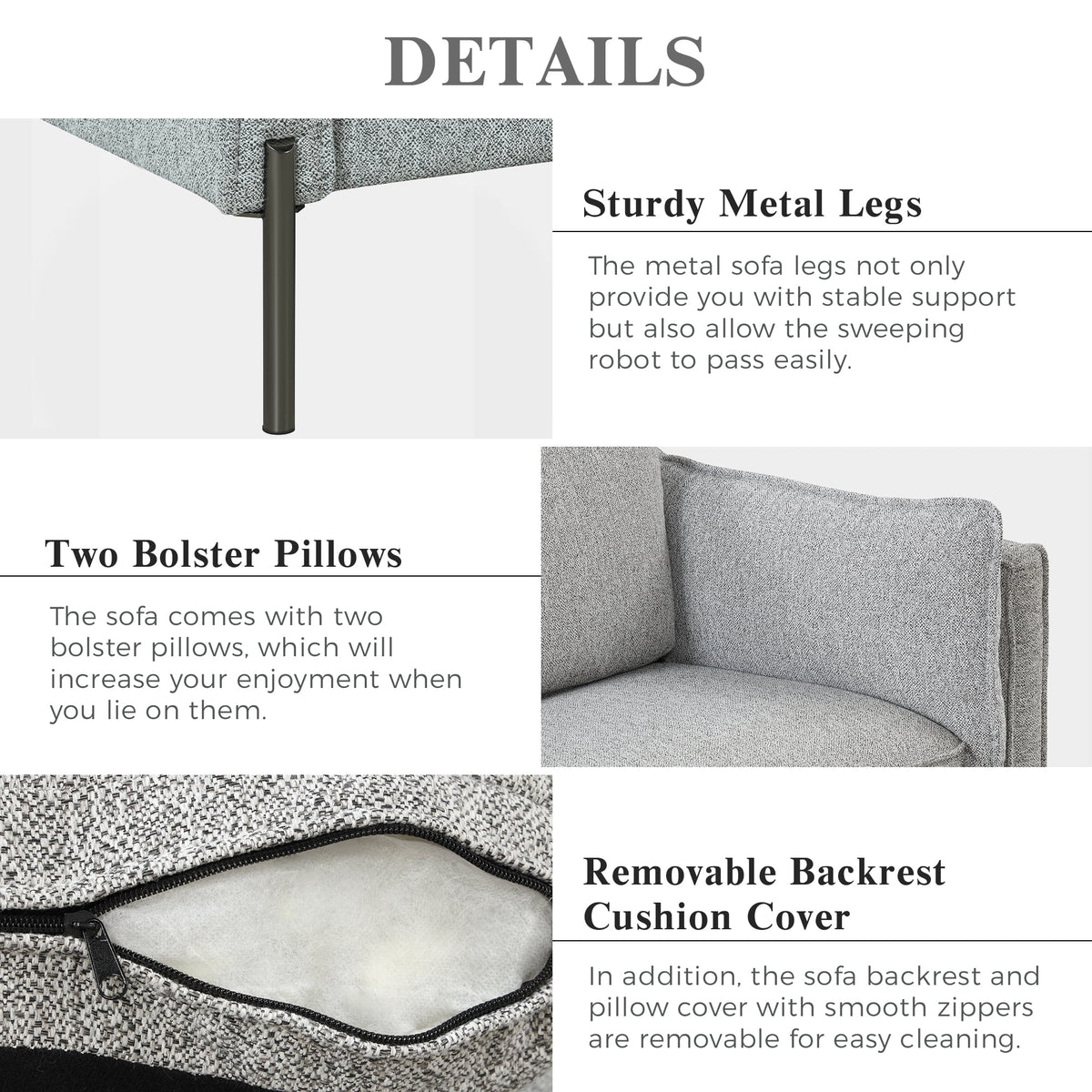 Linen Fabric Loveseat Couch M879