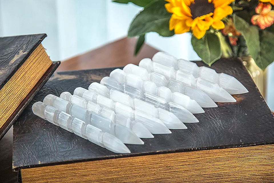 Selenite Crystal Massage Wand Set of 10 V496000