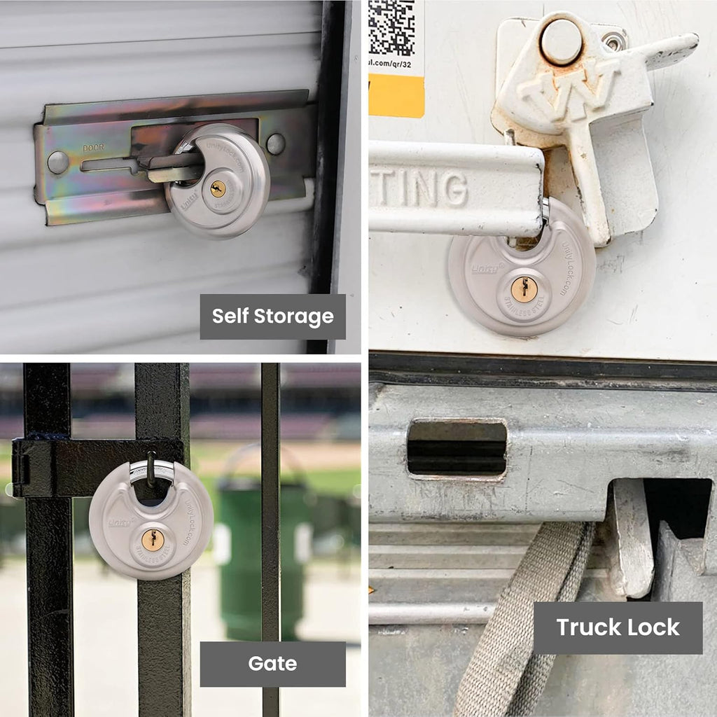 Stainless Steel Disc Padlock, Same Key Open, 2-3/4" (70mm), 12 V2242