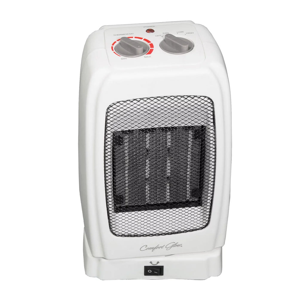 White Portable Oscillating Ceramic Fan Heater with Thermostat H245