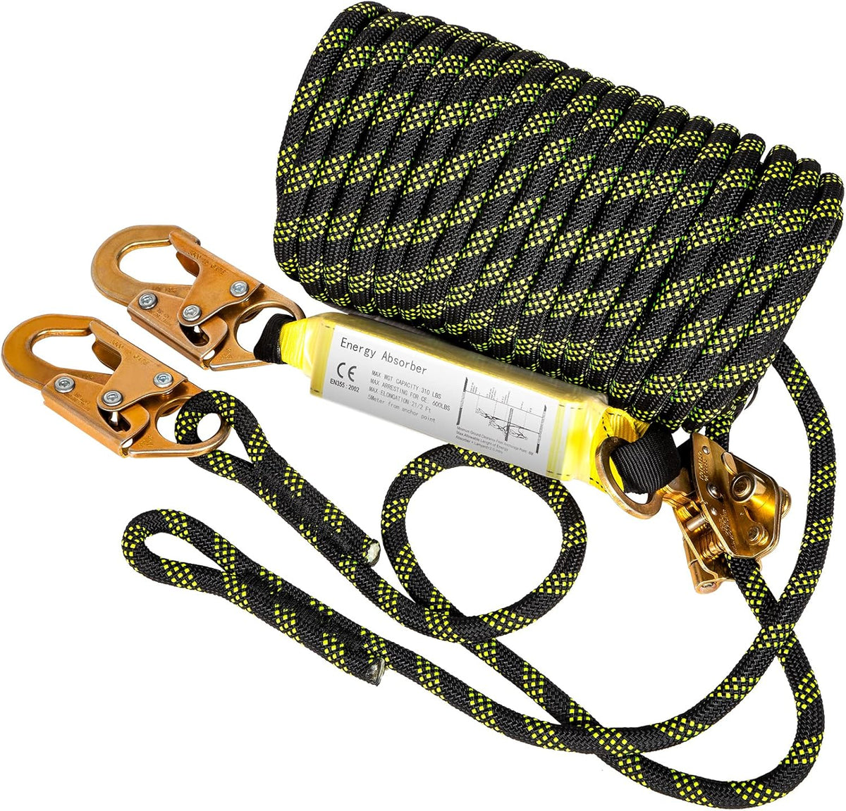 50 ft Polyester Fall Protection Rope with Alloy Steel Rope Grab, Pack of 2 Q44592