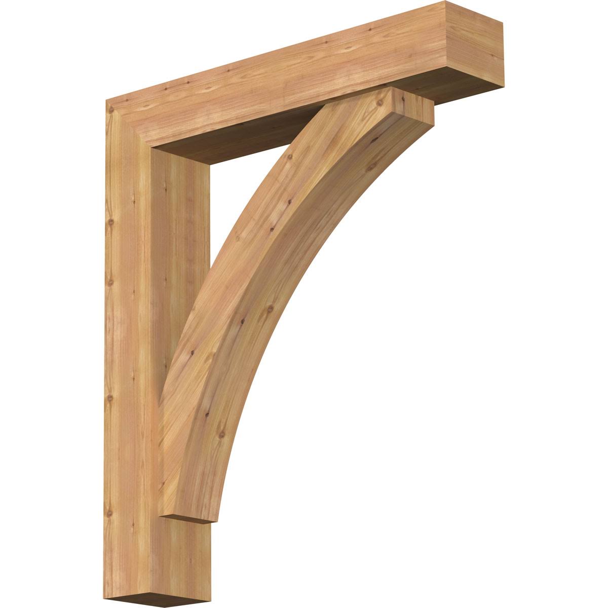 Thorton Block Smooth Bracket with Offset Brace, Western Red Cedar K662