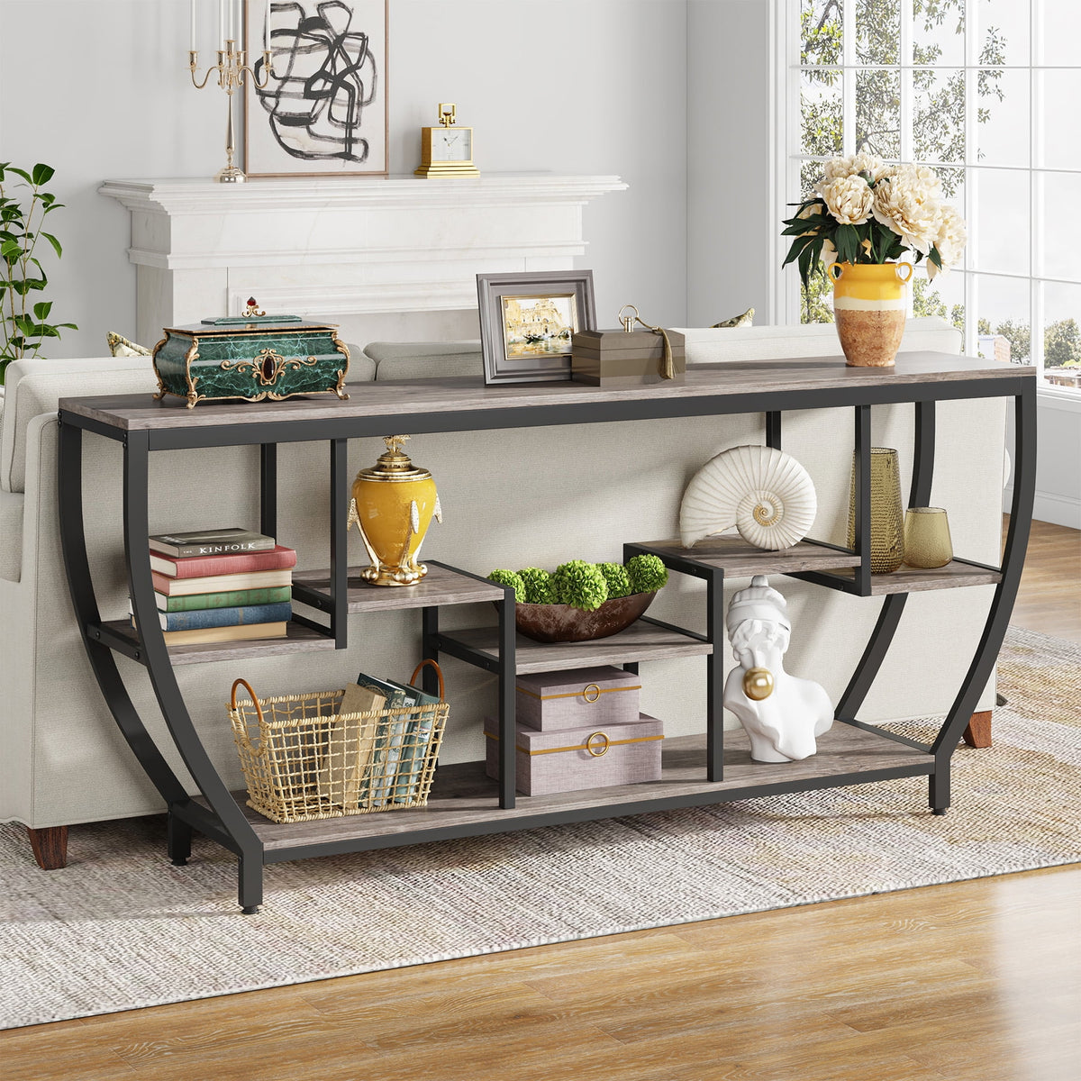 70.9 Inches Console Table with Shelves V8411